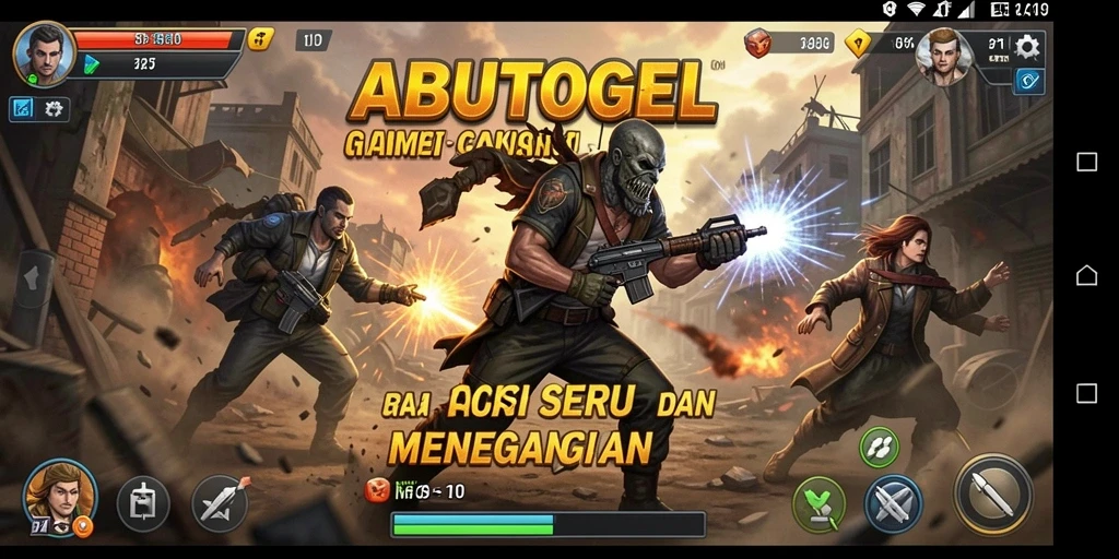 Tampilan gameplay action ABUTOGEL yang memukau dan seru.