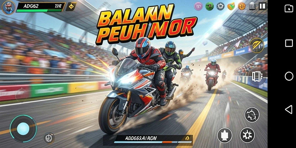 Gameplay seru balapan motor di ADG62 dengan grafik yang menawan.