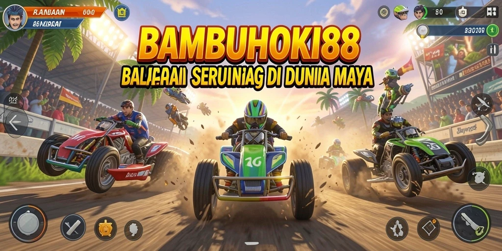 Tampilan mendebarkan dari gameplay balapan di BAMBUHOKI88.