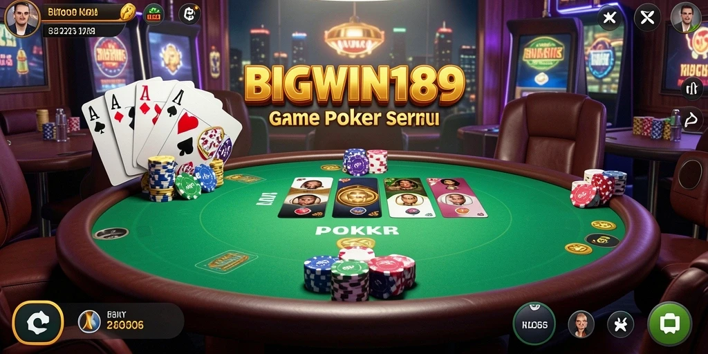 Screenshot utama BIGWIN189 yang menunjukkan gameplay seru Poker.
