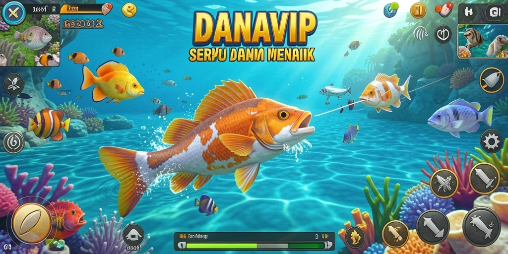Tangkapan layar gameplay seru dari game Tembak Ikan DANAVIP.