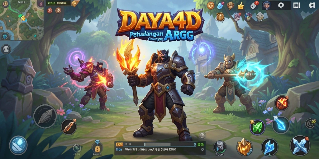 Screenshot utama menunjukkan pertempuran mendebarkan dalam dunia magis DAYA4D.