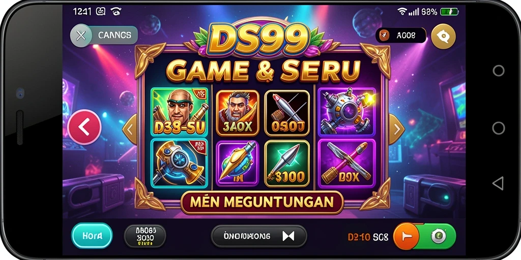 Screenshot gameplay DS99 yang menampilkan serunya permainan slot.