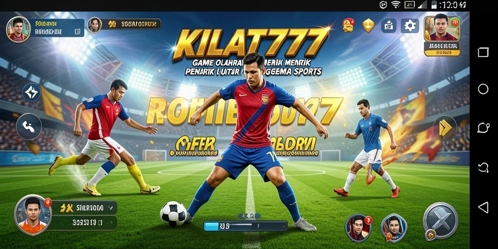Screenshot KILAT777 menampilkan aksi seru di lapangan olahraga.