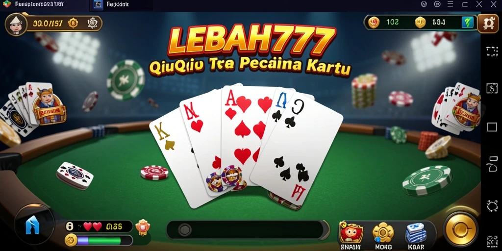 Tampilan gameplay seru dalam aplikasi LEBAH777 QiuQiu.