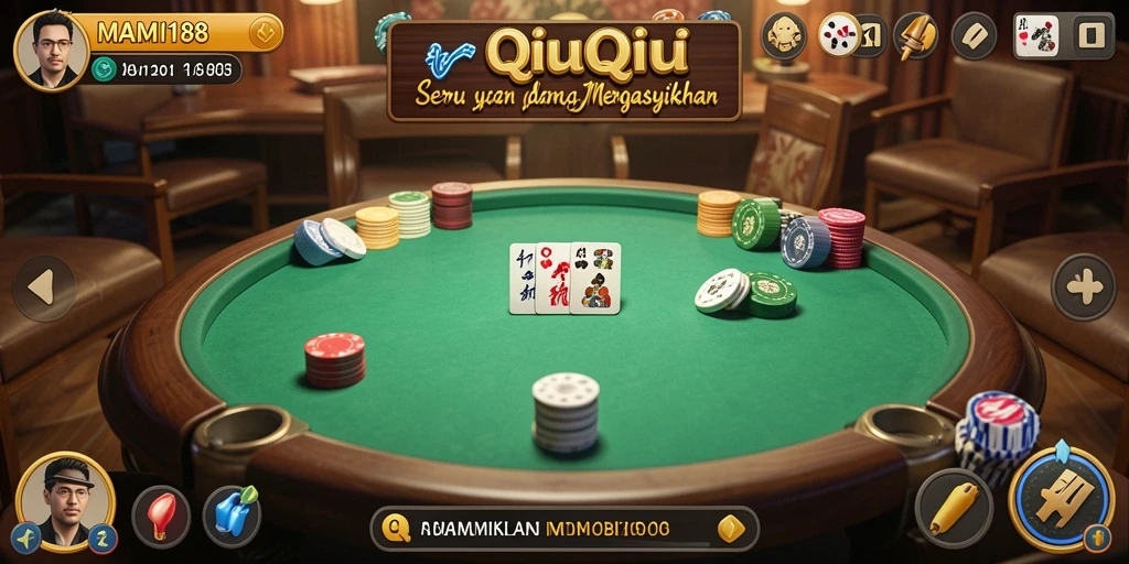 Tampilan gameplay seru dalam permainan QiuQiu MAMI188.