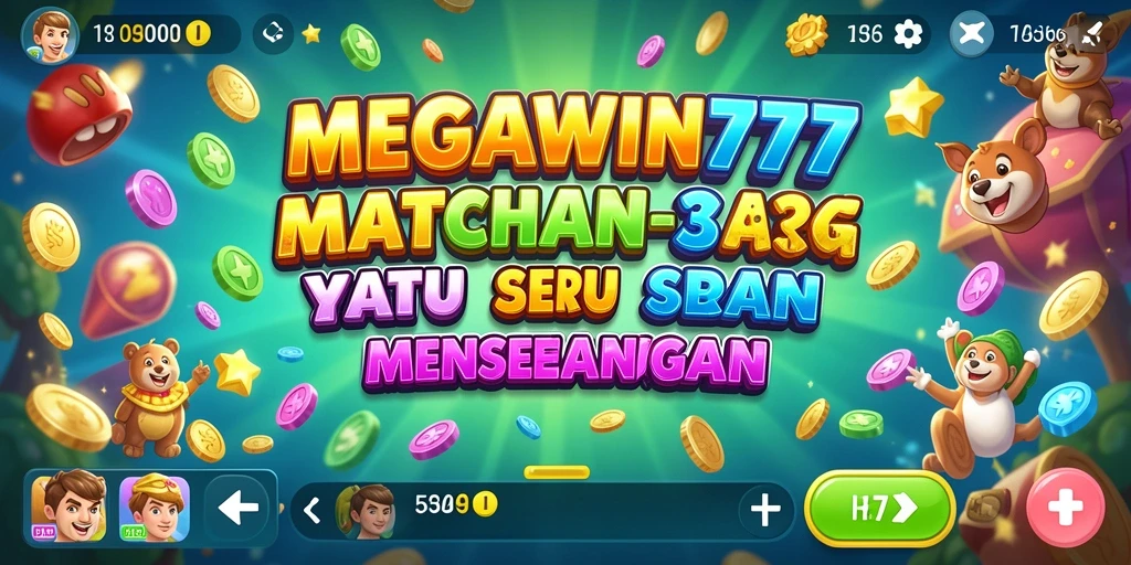 Tampilan gameplay menarik dari MEGAWIN777 di level Match-3.