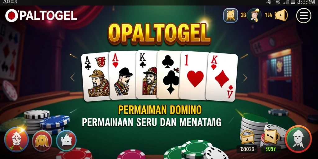 Tampilan gameplay yang seru dalam OPALTOGEL, menikmati permainan domino.