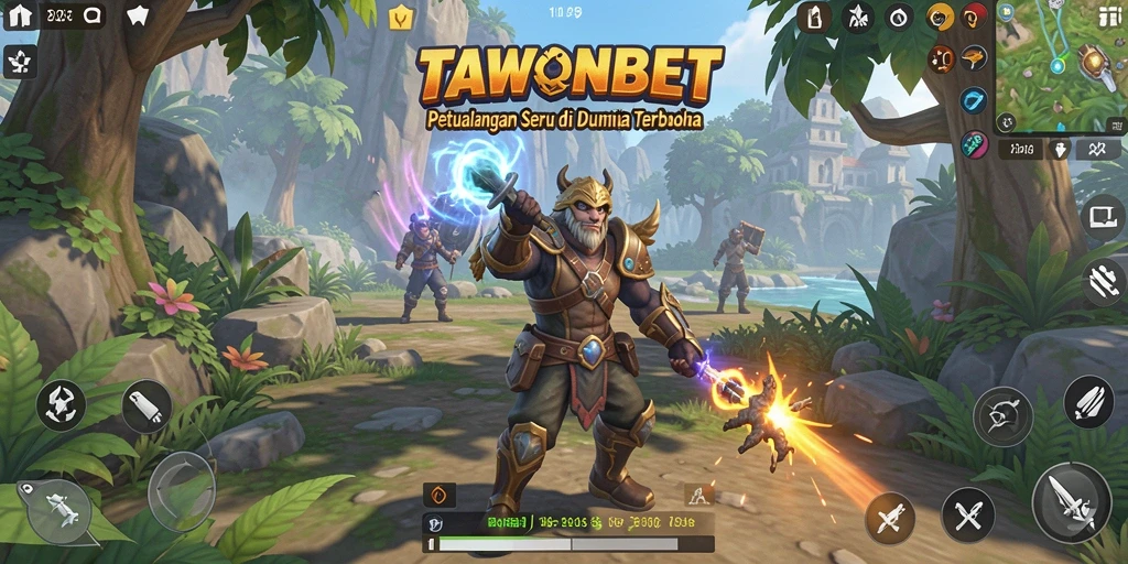 Screenshot gameplay Open World TAWONBET yang menampilkan eksplorasi yang seru.