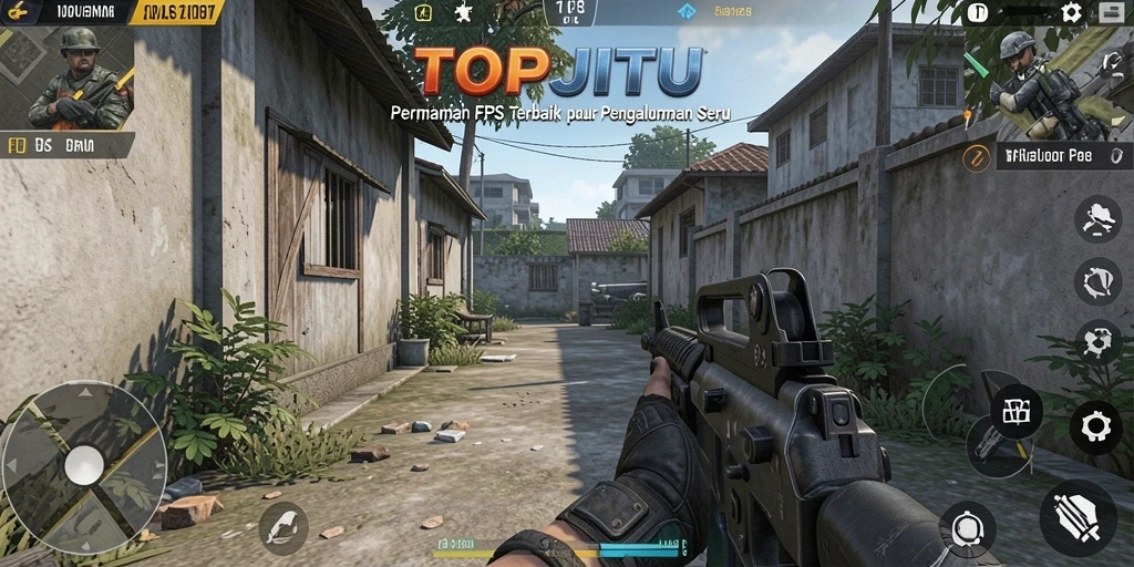 Gameplay seru dan menegangkan dalam TOPJITU, tembak-menembak tanpa henti.